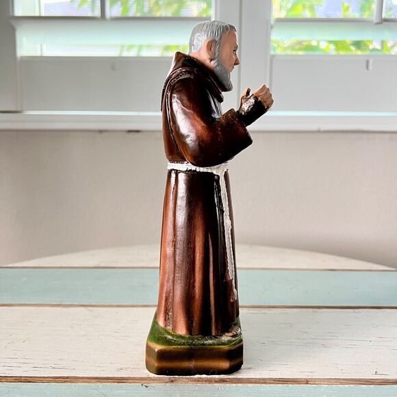 Saint Padre Pio Statue 8.5 inches Ceramic Made in Italy Catholic Church Religion - Picture 2 of 7